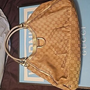 Gucci Abbey Monogram Handbag Authentic Vintage